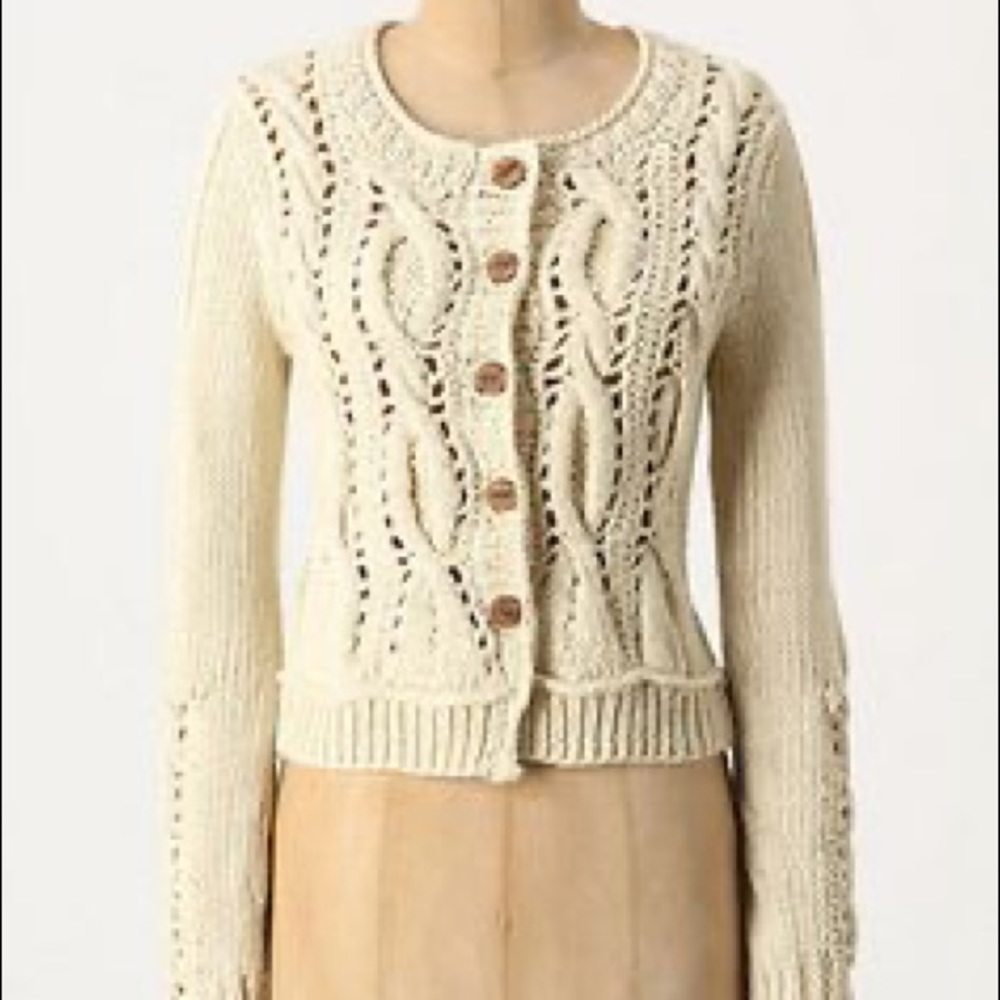 Cable Knit Anthropologie cardigan